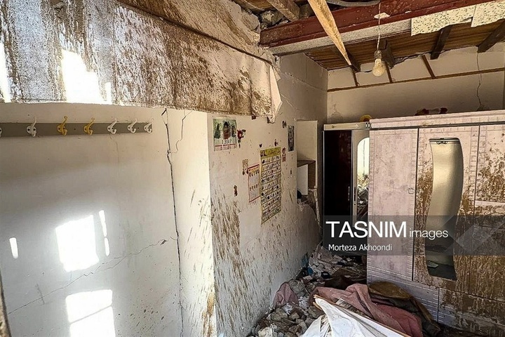 خسارت حمله موشکی‌ آمریکا به منازل مسکونی در قشم