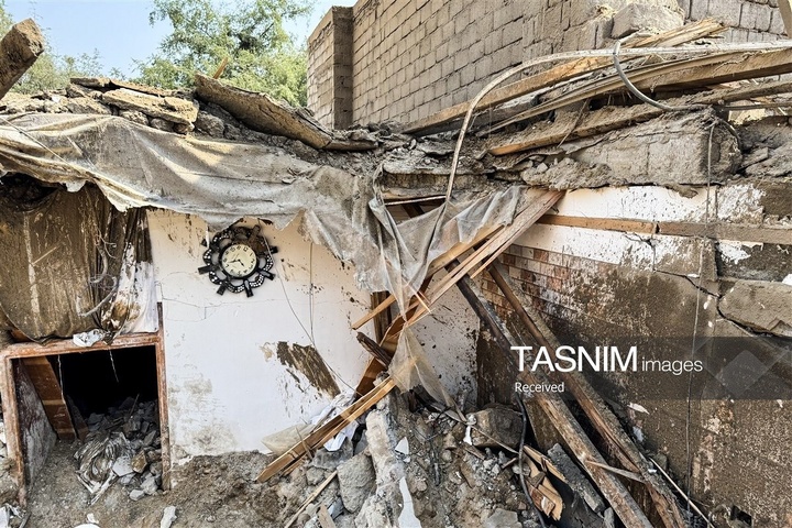 خسارت حمله موشکی‌ آمریکا به منازل مسکونی در قشم