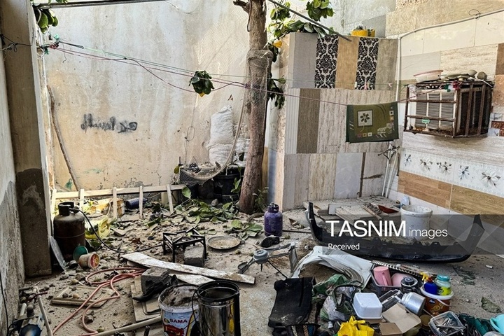 خسارت حمله موشکی‌ آمریکا به منازل مسکونی در قشم