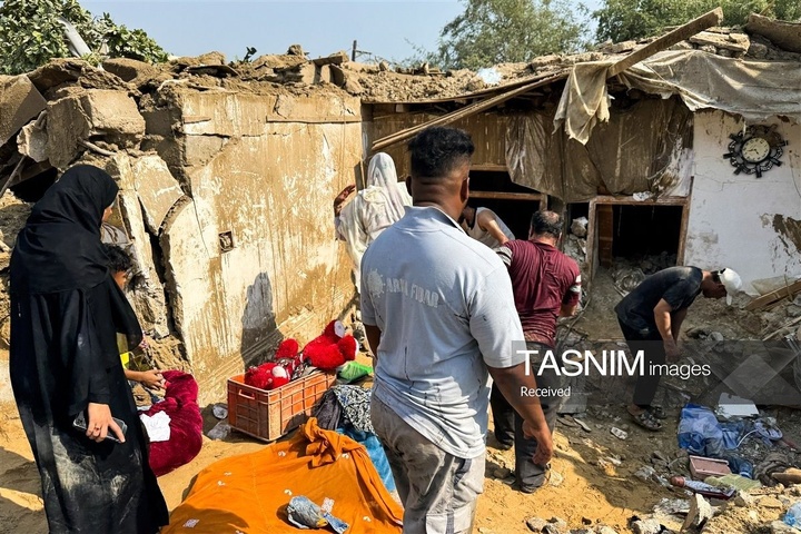 خسارت حمله موشکی‌ آمریکا به منازل مسکونی در قشم