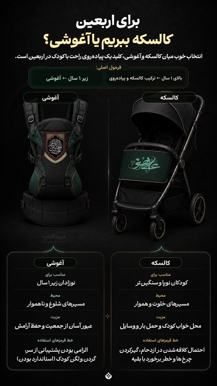 برای اربعین کالسکه ببریم یا آغوشی؟ برای اربعین کالسکه ببریم یا آغوشی؟