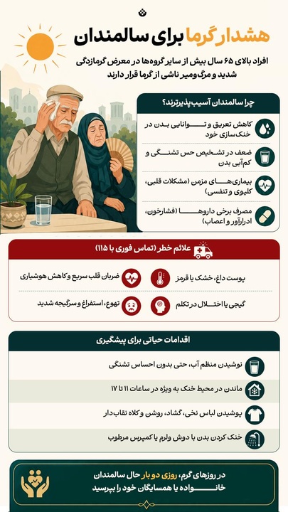 هشدار گرما برای سالمندان