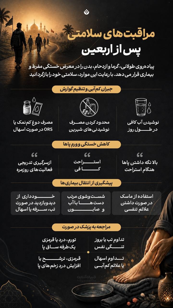 مراقبت‌های سلامتی پس از اربعین