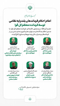 اعلام احکام فرماندهان بلندپایه نظامی توسط فرمانده معظم کل قوا