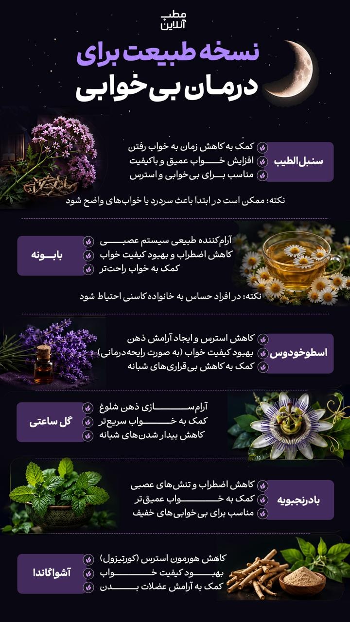 نسخه طبیعت برای درمان بی‌خوابی