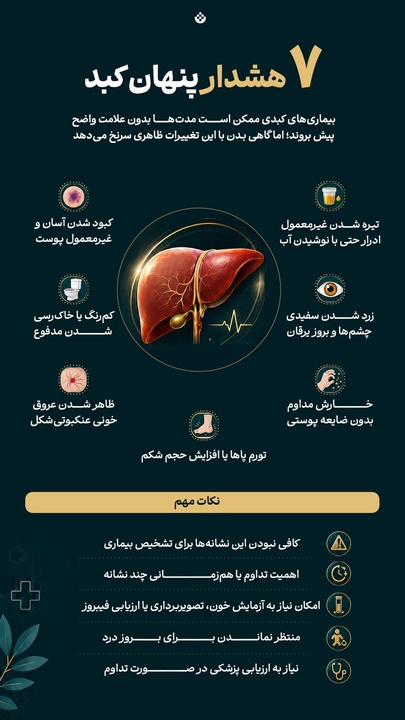 ۷ هشدار پنهان کبد