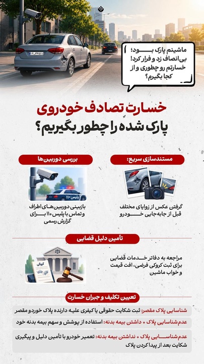 خسارت تصادف خودروی پارک شده را چطور بگیریم؟