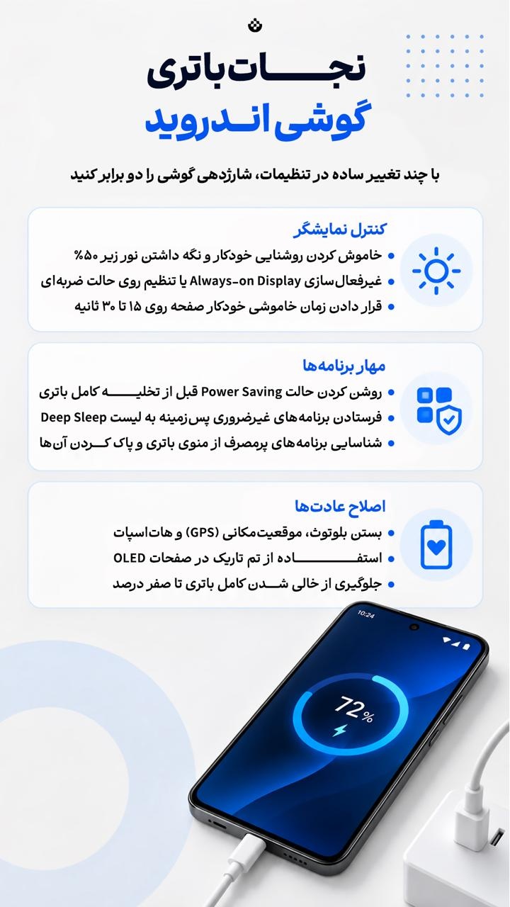 نجات باتری گوشی اندروید