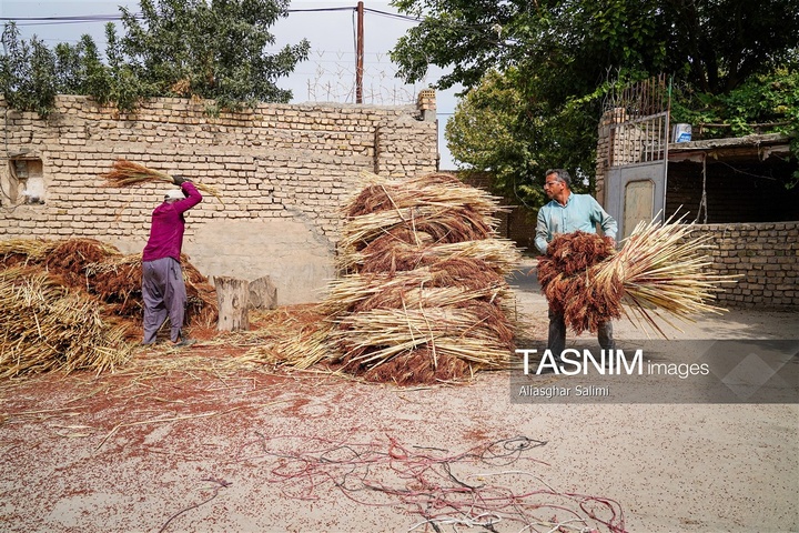جاروبافی سنتی در روستای ملا حسن - خراسان شمالی