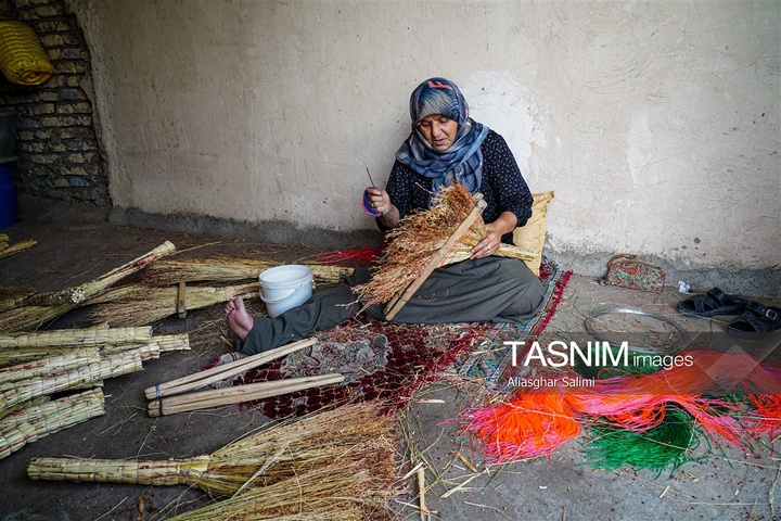 جاروبافی سنتی در روستای ملا حسن - خراسان شمالی