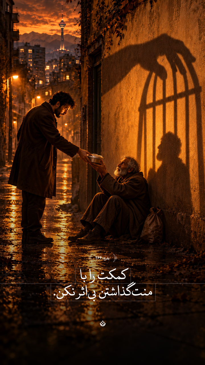 کمکت را با منت‌گذاشتن بی‌اثر نکن