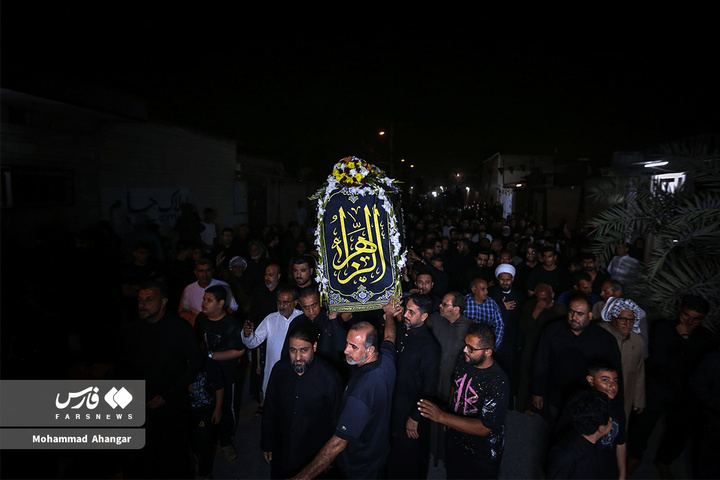 تشییع نمادین پیکر حضرت سلام‌الله‌علیها شهرستان کارون