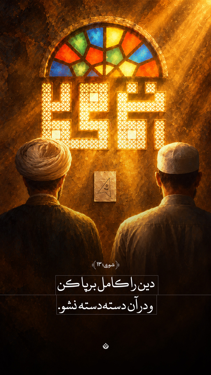 دین را کامل برپا کن و در آن دسته‌دسته نشو
