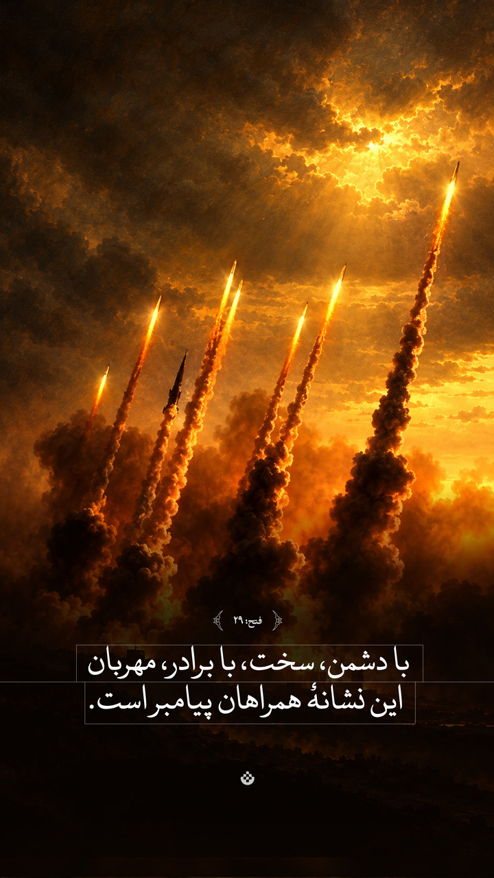 با دشمن، سخت، با برادر مهربان این نشانه همراهان پیامبر است