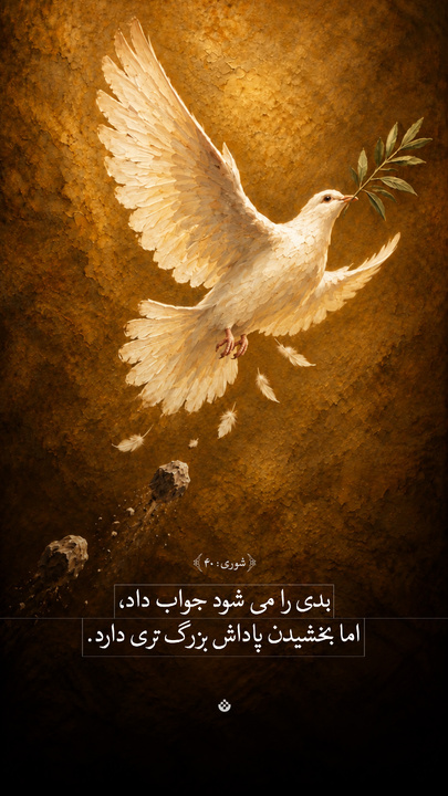 بدی را می‌شود جواب داد، اما بخشیدن پاداش بزرگ‌تری دارد