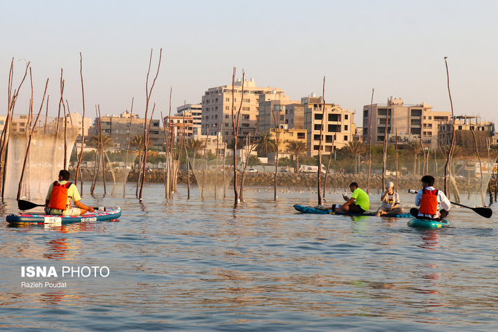«پدل‌برد» سواران ساحل خواجه‌عطا - بندرعباس