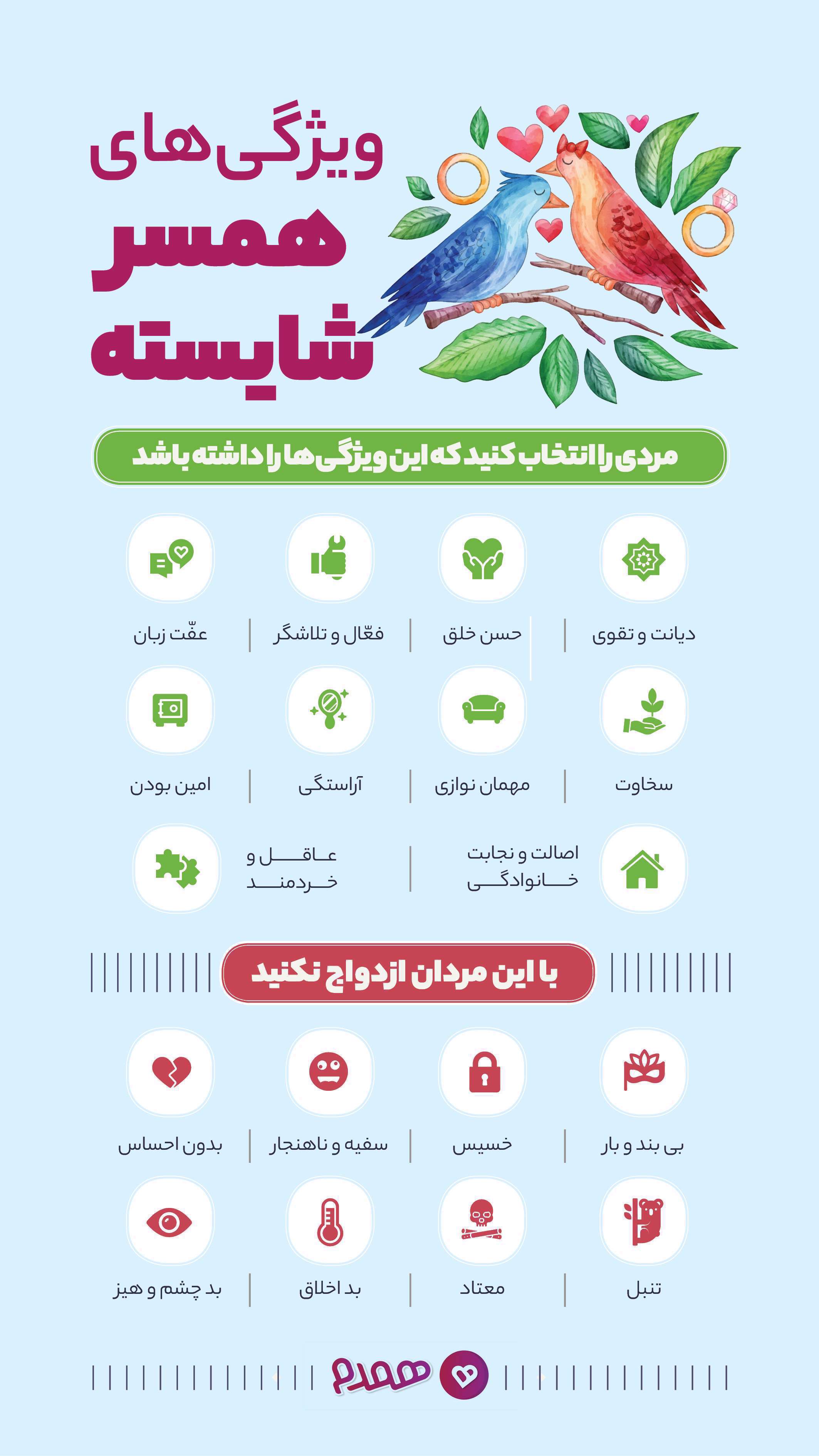  مشخصات پسر [مرد] خوب برای ازدواج [اینفوگرافیک]