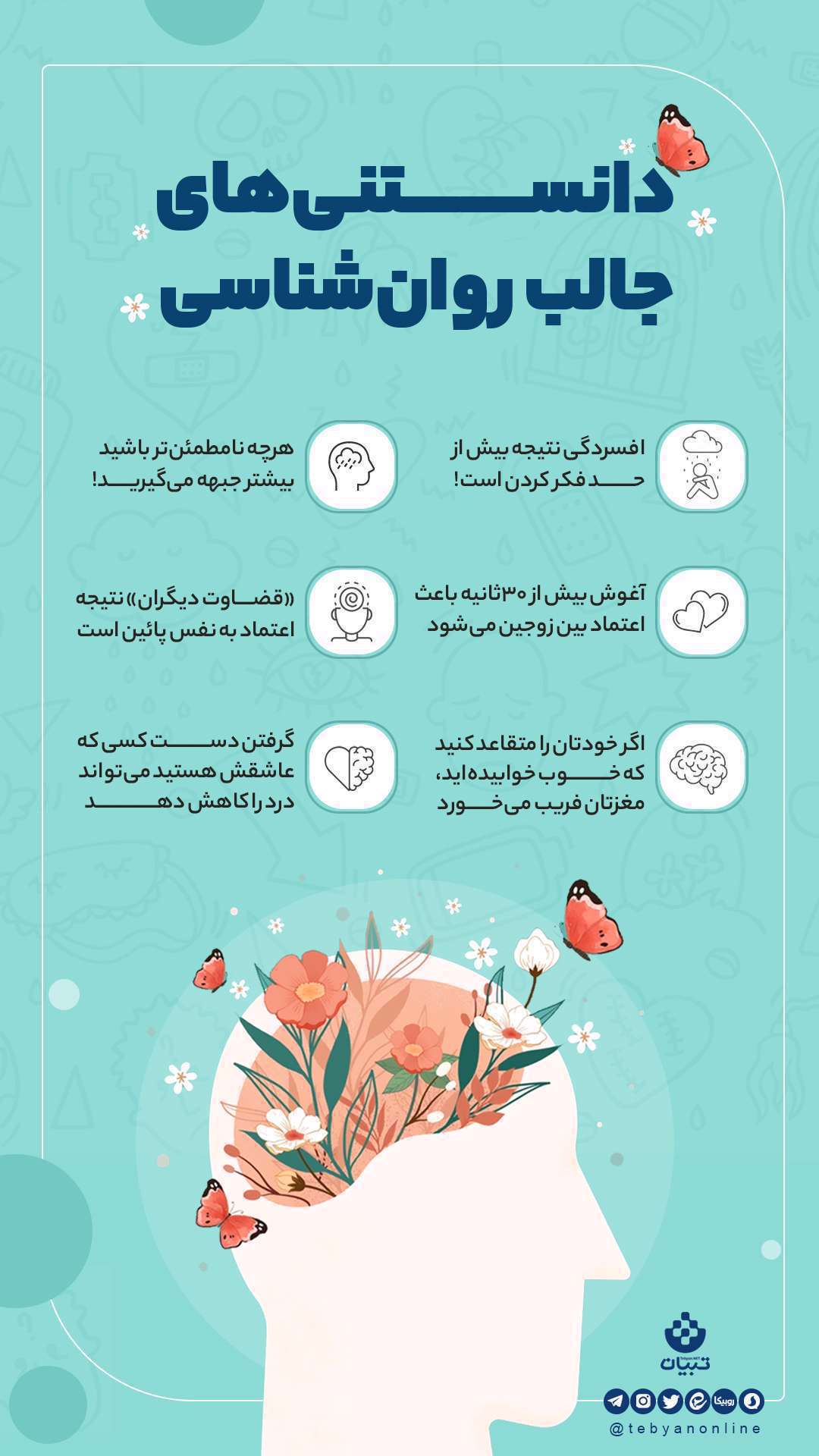 دانستنی های  جالب روان شناسی؛ اینفوگرافیک