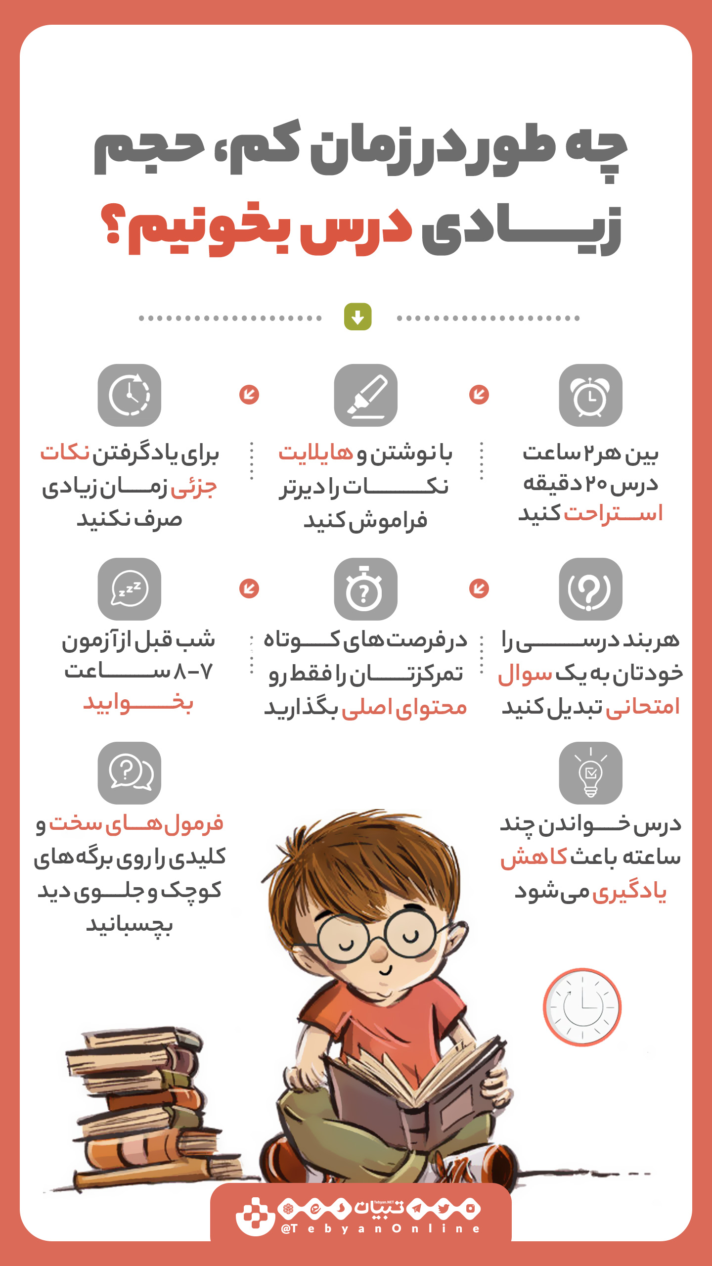 چطور در زمان کم، حجم زیادی درس بخوانیم؟
