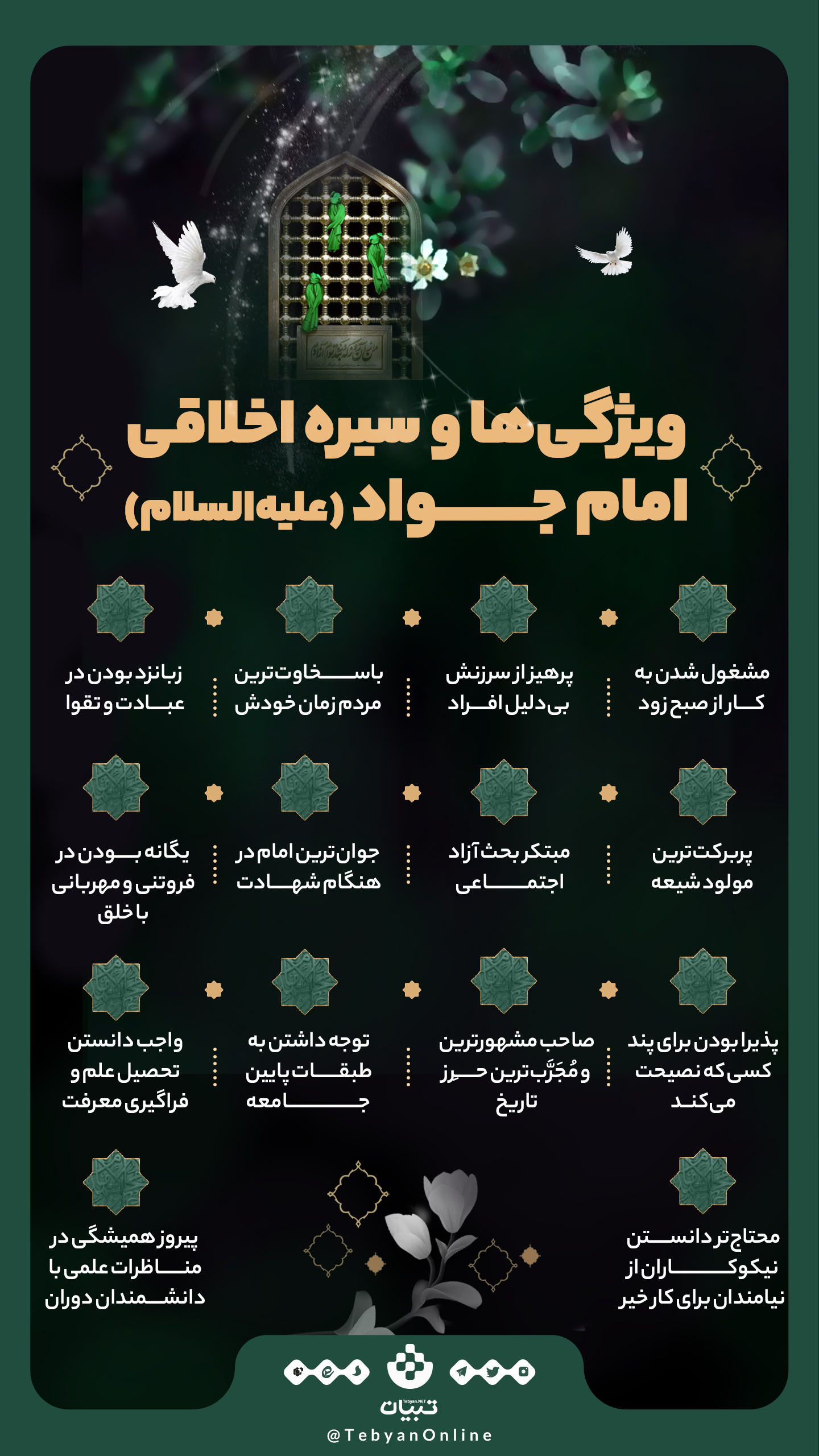 ویژگی‌ها و سیره اخلاقی امام جواد علیه‌السلام