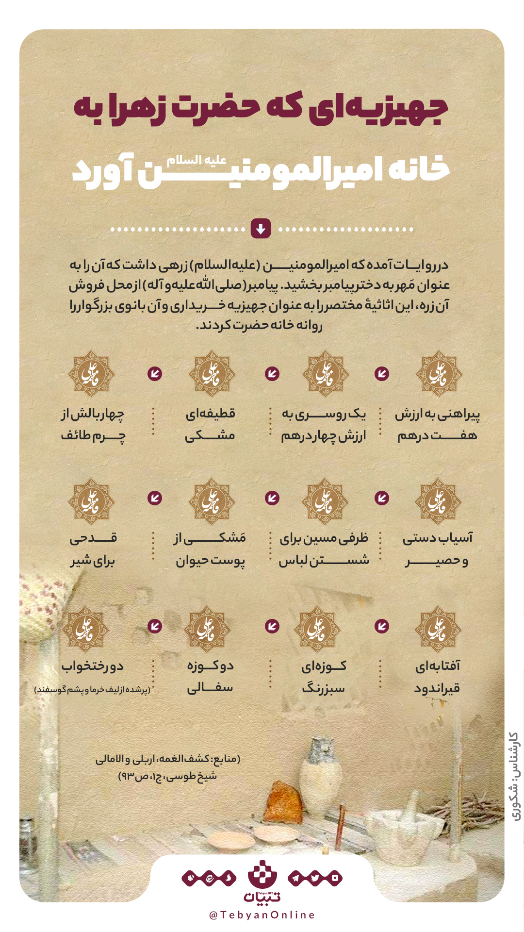 جهیزیه حضرت زهرا سلام‌الله‌علیها