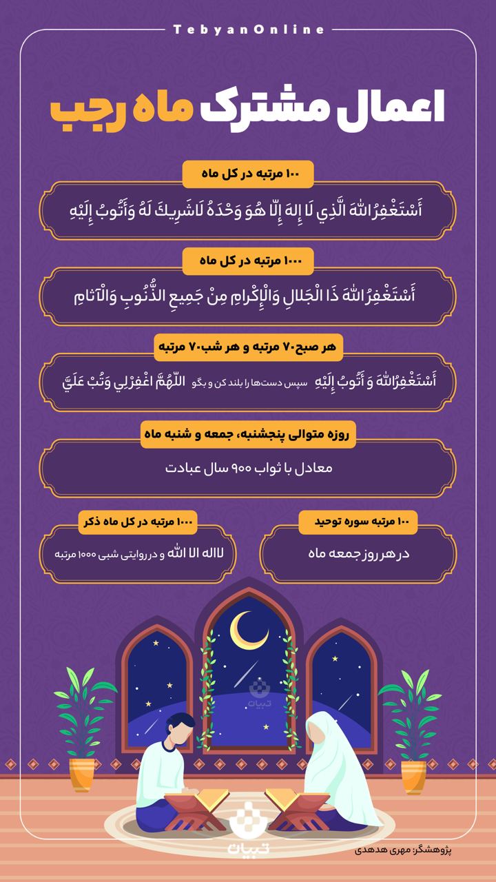 اعمال مشترک ماه رجب 