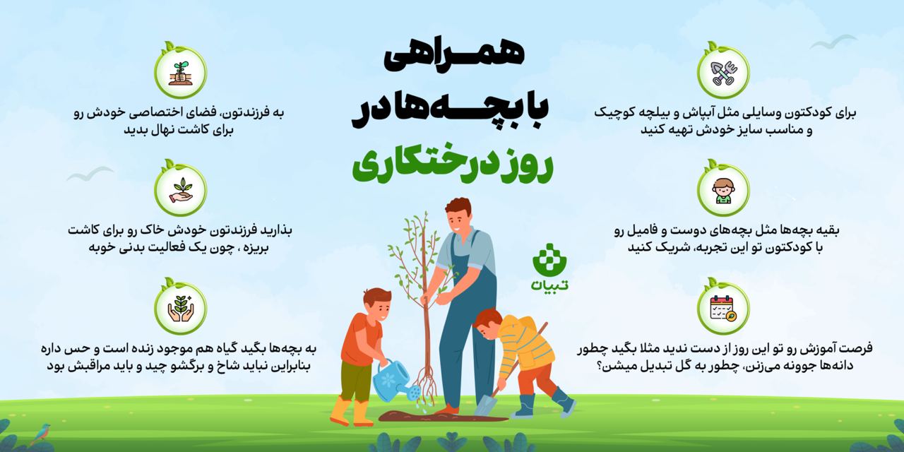همراهی با بچه‌ها در روز درختکاری