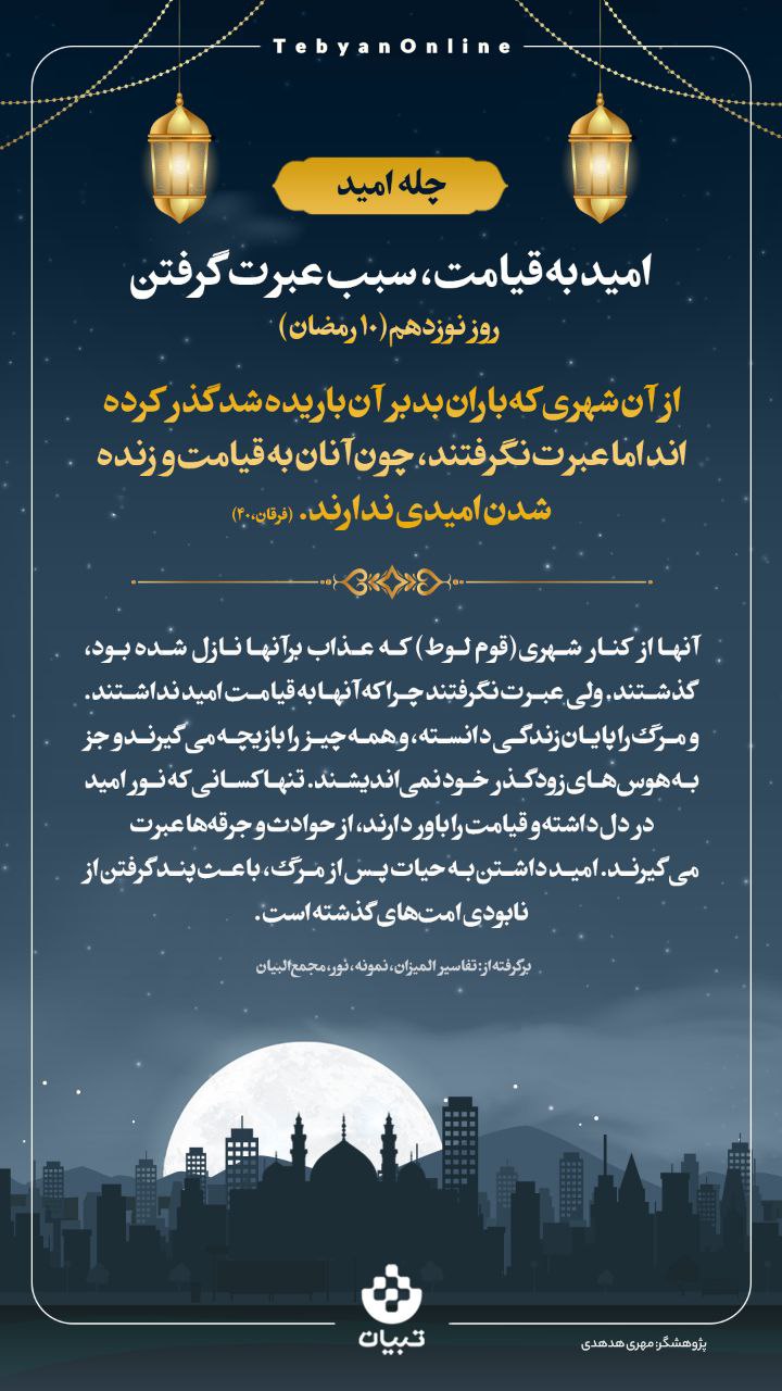امید به قیامت، سبب عبرت گرفتن