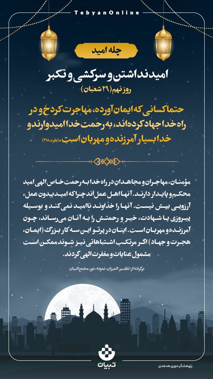 امید نداشتن و سرکشی و تکبر