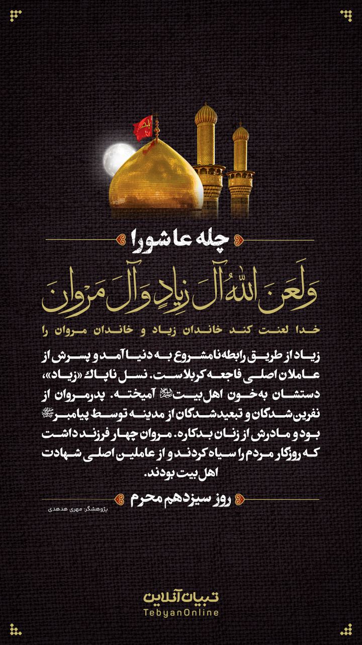 خدا لعنت کند خاندان زیاد و خاندان مروان را (روز سیزدهم محرم)