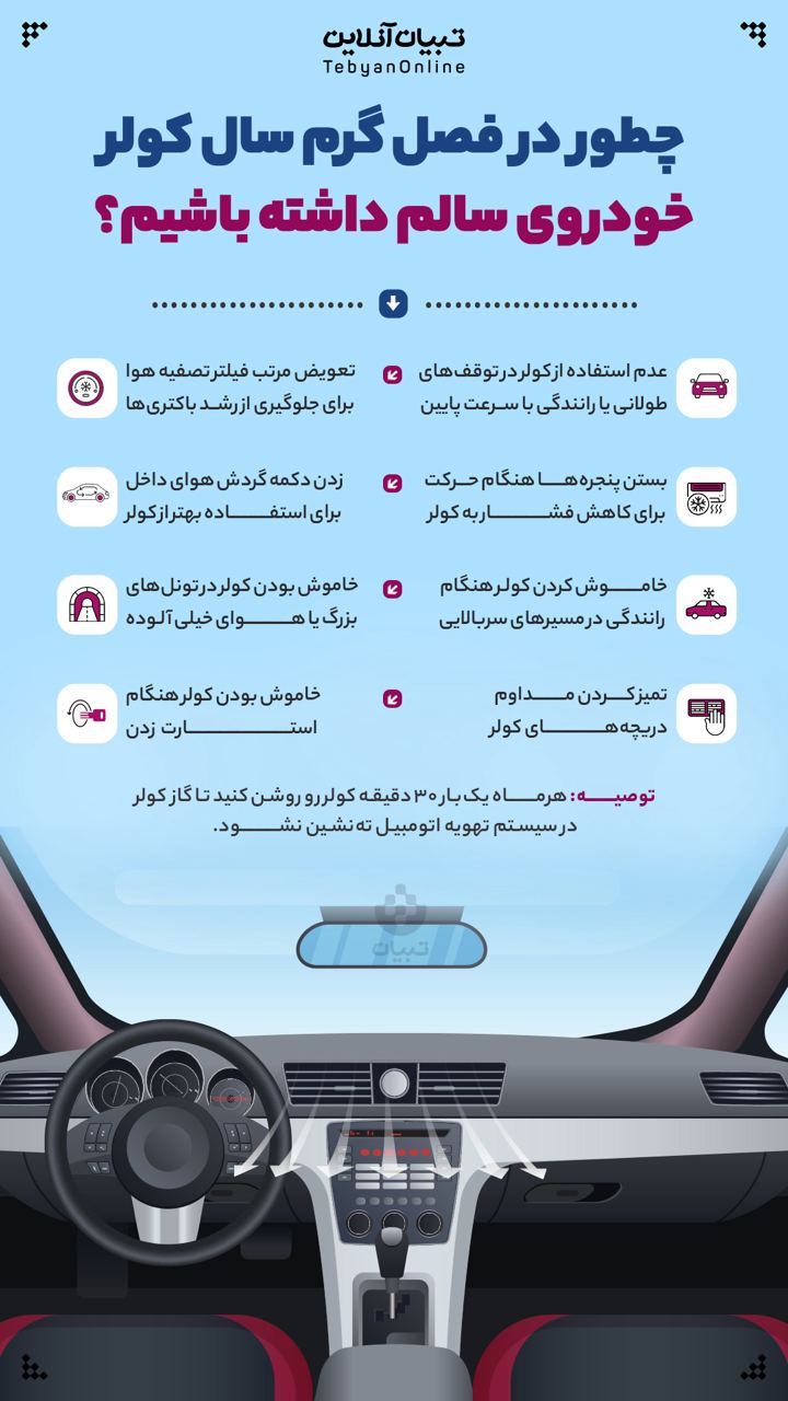 چطور در فصل گرم سال کولر خودروی سالم داشته باشیم؟