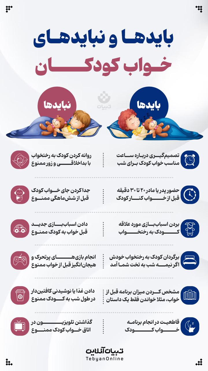 بایدها و نبایدهای خواب کودکان