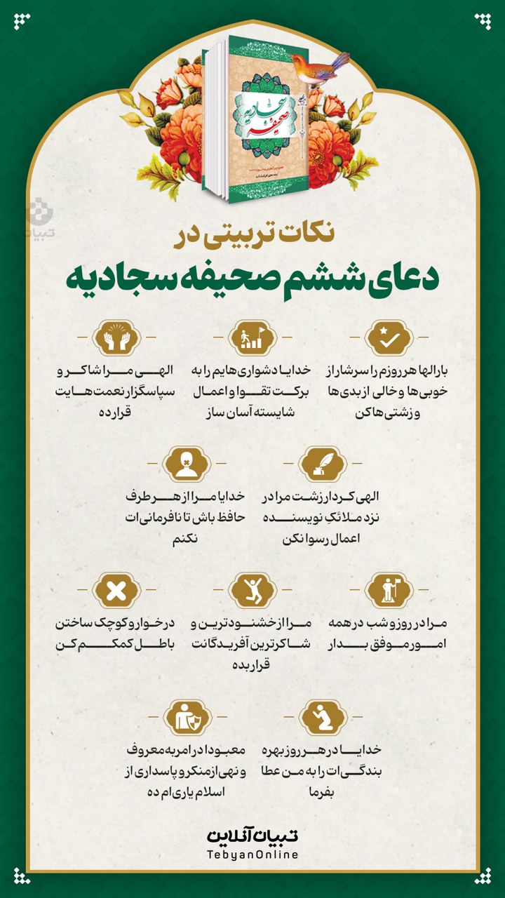 نکات تربیتی دعای ششم صحیفه سجادیه (۲)