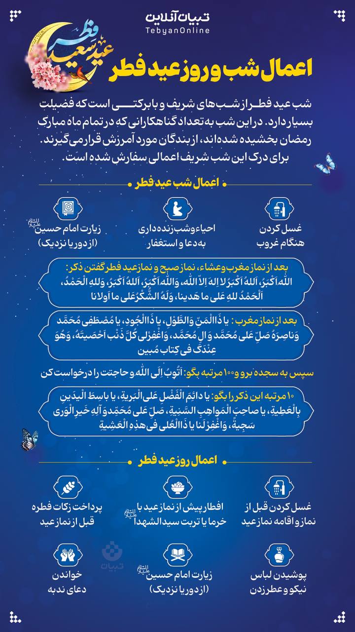 اعمال شب و روز عید فطر
