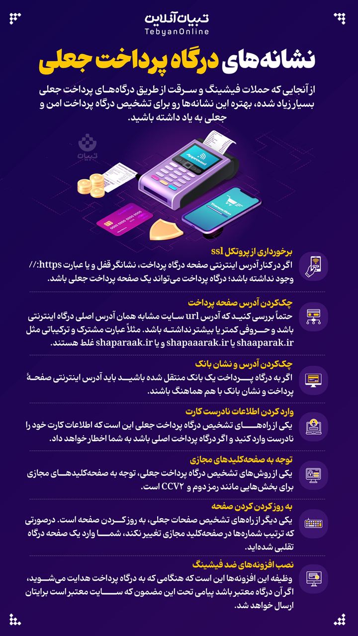 نشانه‌های درگاه پرداخت جعلی