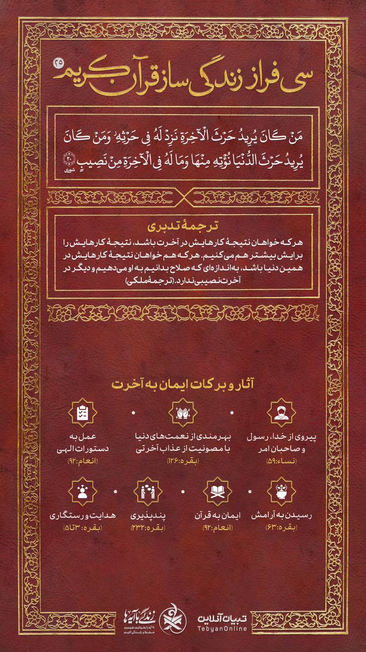 سی فراز زندگی‌ساز قرآن کریم(۲۵)