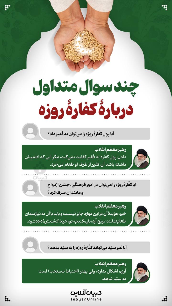 چند سوال متداول دربارۀ کفارۀ روزه