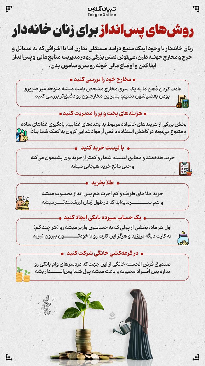 روش‌های پس‌انداز برای زنان خانه‌دار