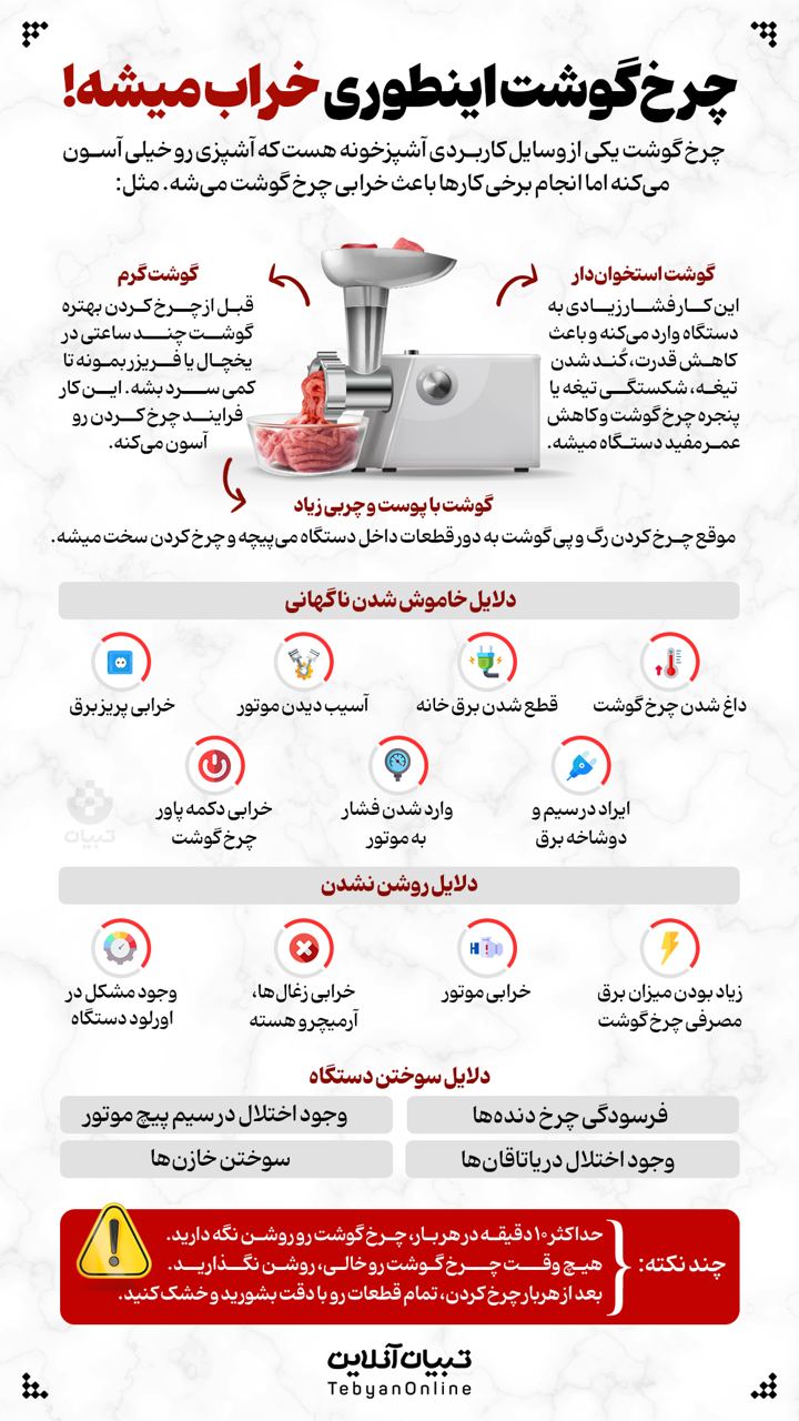 چرخ گوشت اینطوری خراب میشه