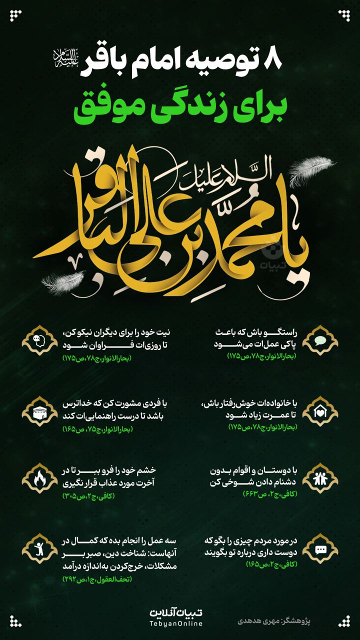 ۸ توصیه امام باقر علیه‌السلام برای زندگی موفق