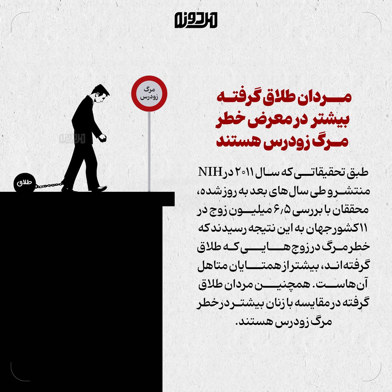 مردان طلاق‌گرفته ۳۰٪ بیشتر از زنان در معرض مرگ زودرس هستند!