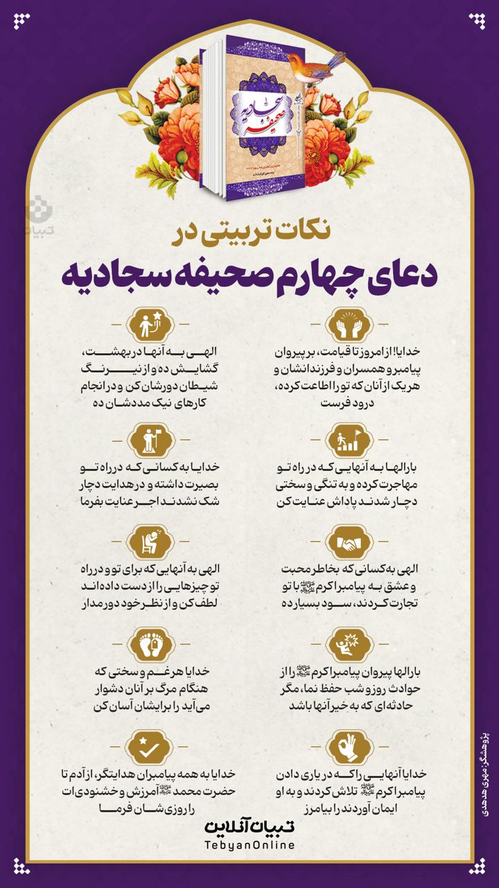 نکات تربیتی دعای چهارم صحیفه سجادیه 