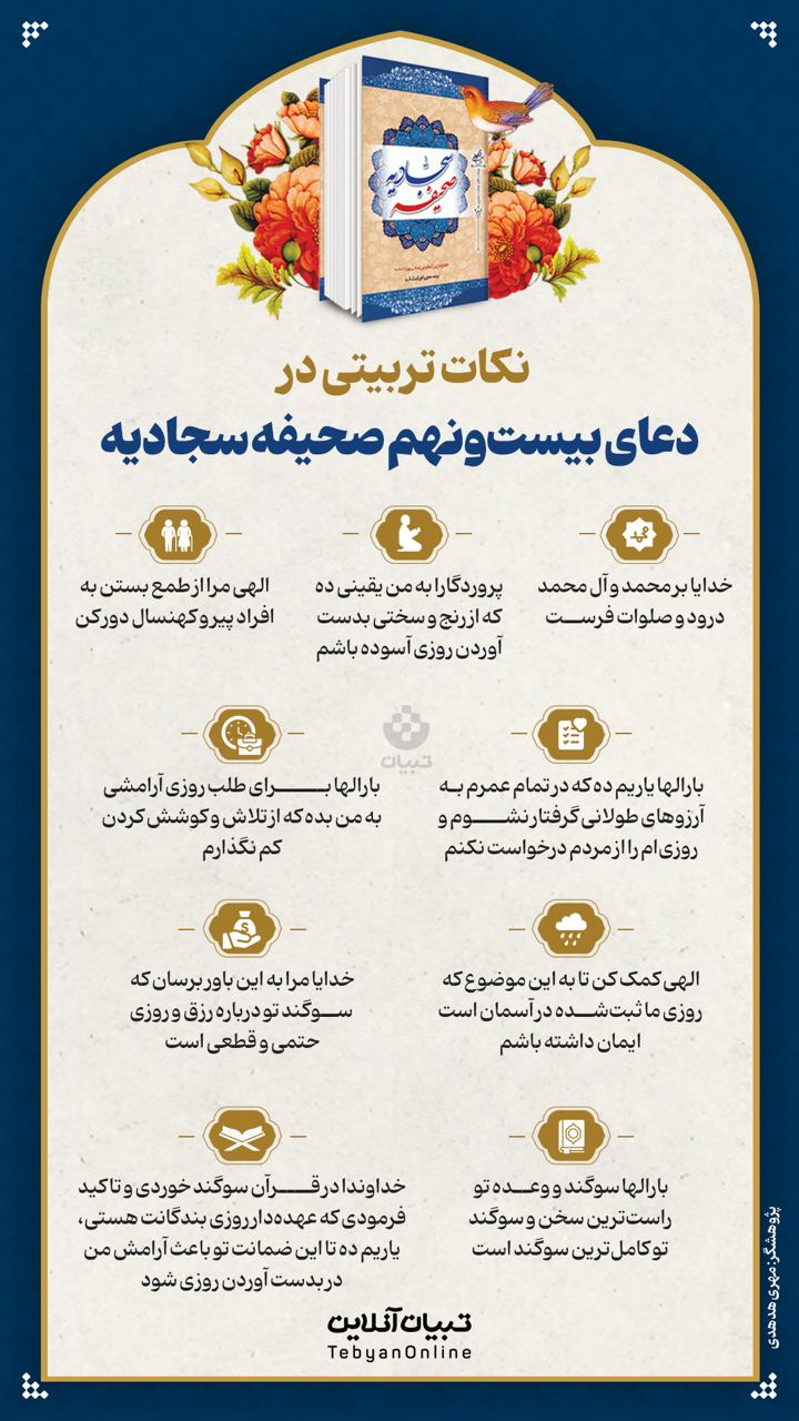 نکات تربیتی در دعای بیست و نهم صحیفه سجادیه