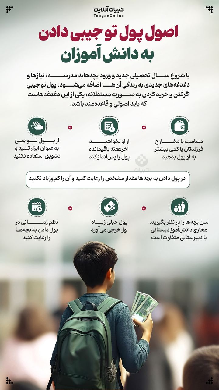 اصول پول تو جیبی دادن به دانش‌آموزان