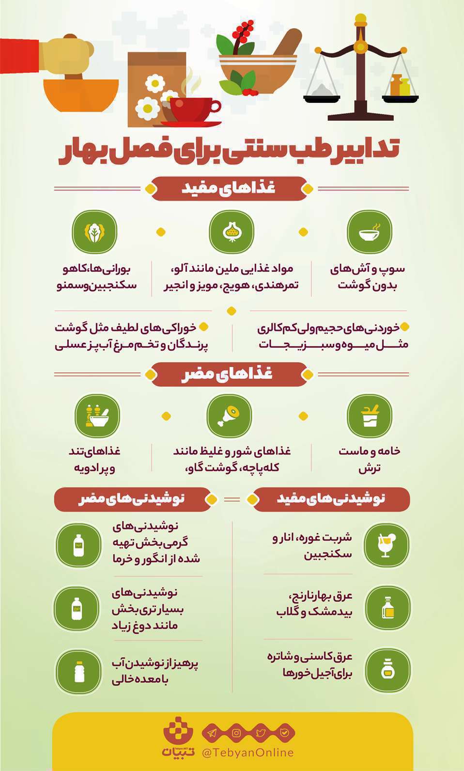 تدابیر طب سنتی برای فصل بهار