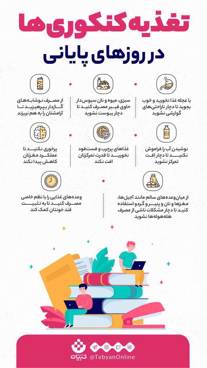 اهمیت تغذیه کنکوری‌ها در روزهای پایانی[اینفوگرافیک]
