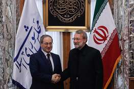 دیدار دو جانبه لاریجانی و فیصل مقداد