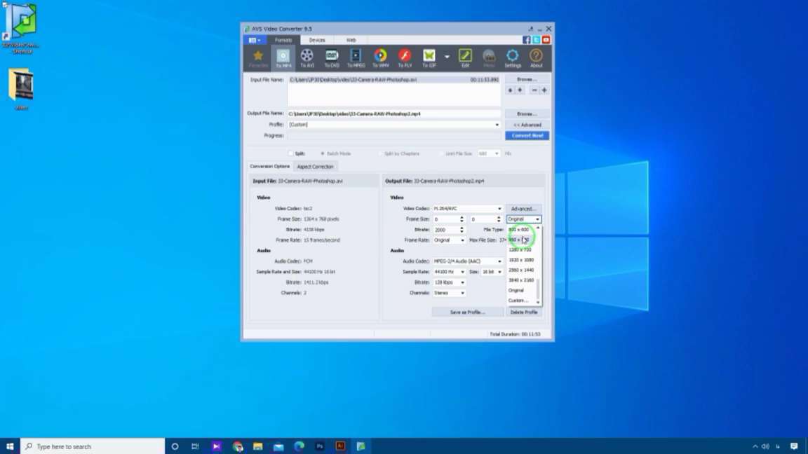 آموزش کار بار نرم افزار کاهش حجم فایل ویدئویی Avs در ویندوز