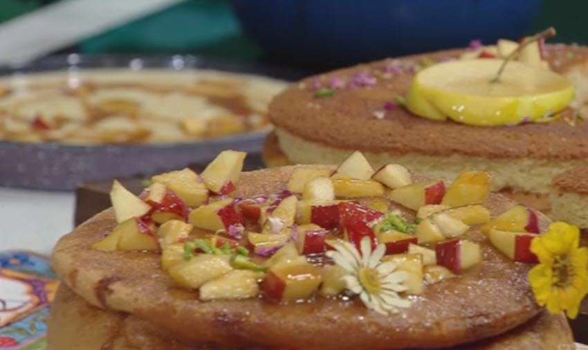 طرز تهیه کیک کاراملی سیب؛ نرگس فرقانی
