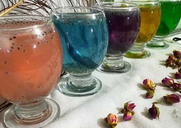 طرز تهیه شربت های رنگی با رنگ های طبیعی